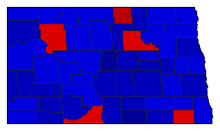 1980 North Dakota County Map of General Election Results for Insurance Commissioner