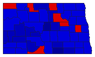 1972 North Dakota County Map of General Election Results for Agriculture Commissioner