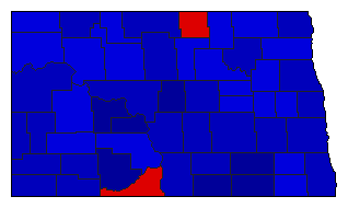 1962 North Dakota County Map of General Election Results for Senator