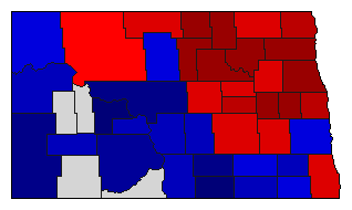 1906 North Dakota County Map of General Election Results for Governor