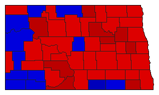 1984 North Dakota County Map of General Election Results for Governor