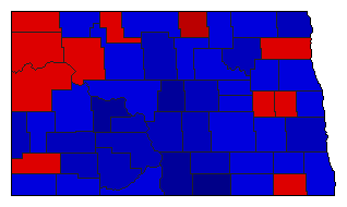 1956 North Dakota County Map of General Election Results for Lt. Governor