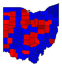 1891 Ohio County Map of General Election Results for Governor