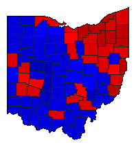 1970 Ohio County Map of General Election Results for Governor