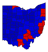 1990 Ohio County Map of General Election Results for Governor
