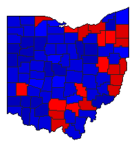1998 Ohio County Map of General Election Results for Governor