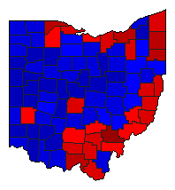 2010 Ohio County Map of General Election Results for Governor