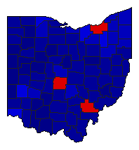2022 Ohio County Map of General Election Results for Governor