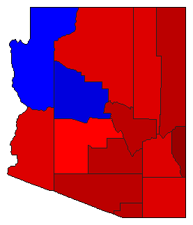 1976 Arizona County Map of General Election Results for Senator