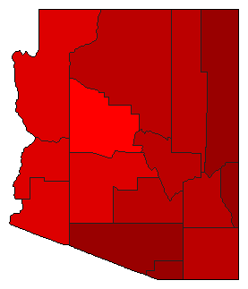 1988 Arizona County Map of General Election Results for Senator