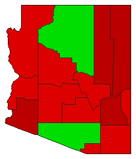 2016 Arizona County Map of General Election Results for Initiative