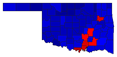 1924 Oklahoma County Map of General Election Results for Senator