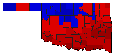 1966 Oklahoma County Map of General Election Results for Senator
