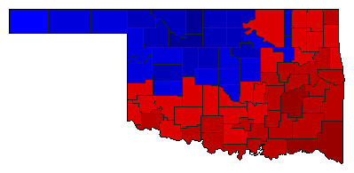1974 Oklahoma County Map of General Election Results for Senator