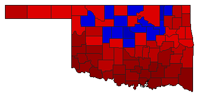 1930 Oklahoma County Map of General Election Results for Governor