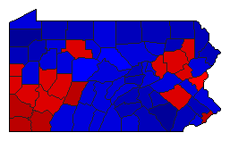 1980 Pennsylvania County Map of General Election Results for State Treasurer