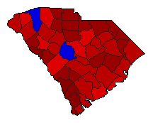 1974 South Carolina County Map of General Election Results for Attorney General