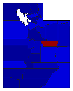 1992 Utah County Map of General Election Results for State Auditor