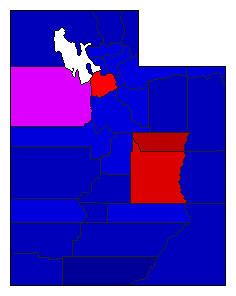 1968 Utah County Map of General Election Results for Senator