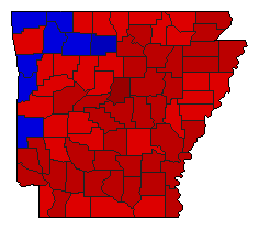 1968 Arkansas County Map of General Election Results for Senator
