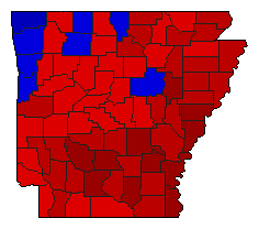 1984 Arkansas County Map of General Election Results for Senator
