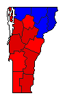 2000 Vermont County Map of General Election Results for Governor