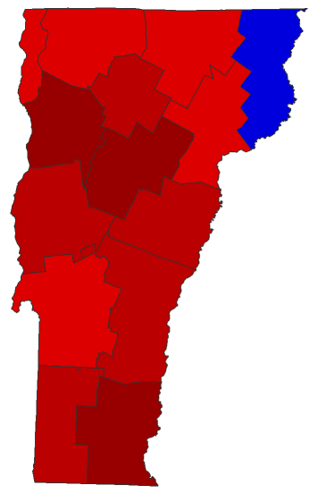 2022 Secretary of State General Election - Vermont Election County Map
