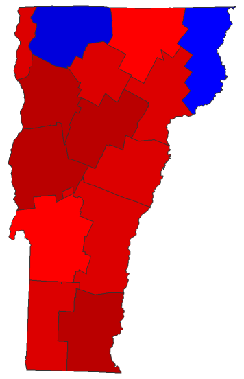 2020 State Treasurer General Election - Vermont Election County Map