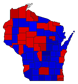 1962 Wisconsin County Map of General Election Results for Senator