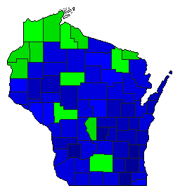 1938 Wisconsin County Map of General Election Results for Governor