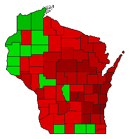 1912 Wisconsin County Map of General Election Results for Initiative