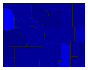 2022 Wyoming County Map of General Election Results for Governor