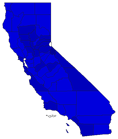 1962 California County Map of General Election Results for Senator