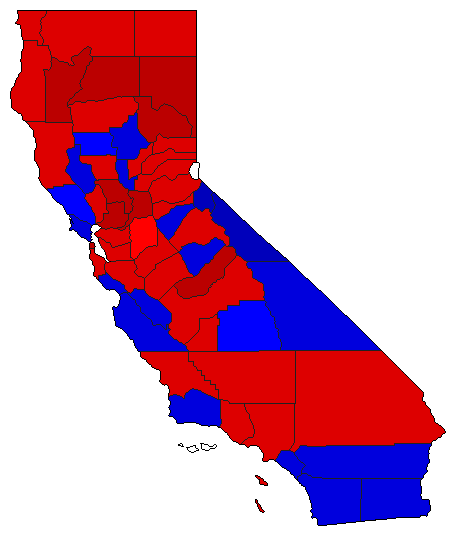 1962 California County Map of General Election Results for Governor