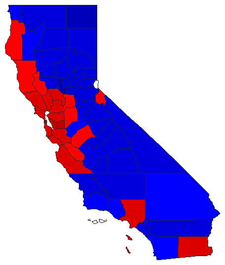2002 California County Map of General Election Results for State Treasurer
