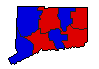 1962 Connecticut County Map of General Election Results for Governor