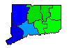 1990 Connecticut County Map of General Election Results for Governor