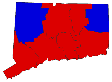 2022 Secretary of State General Election - Connecticut Election County Map