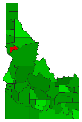 2008 Idaho County Map of Democratic Primary Election Results for President
