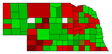 2016 Nebraska County Map of Democratic Primary Election Results for President