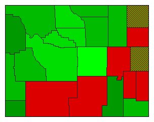 2008 Wyoming County Map of Democratic Primary Election Results for President