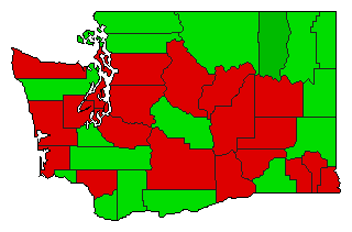 2016 Washington County Map of Democratic Primary Election Results for President