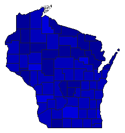 2020 Wisconsin County Map of Democratic Primary Election Results for President