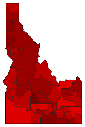 2014 Idaho County Map of Democratic Primary Election Results for Senator