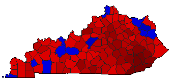 2004 Kentucky County Map of Democratic Primary Election Results for Senator