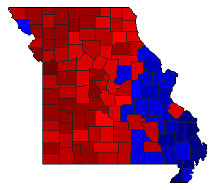 1932 Missouri County Map of Democratic Primary Election Results for Governor