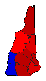 2000 New Hampshire County Map of Democratic Primary Election Results for Governor