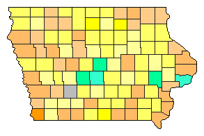 2016 Iowa County Map of Republican Primary Election Results for President