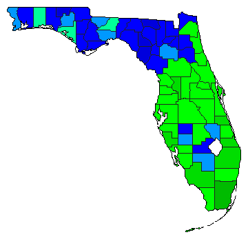 2012 Florida County Map of Republican Primary Election Results for President