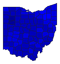 2000 Ohio County Map of Republican Primary Election Results for President